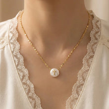 Load image into Gallery viewer, Cross on Pearl Necklace