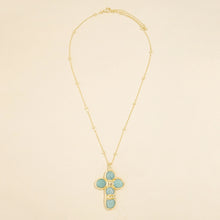 Load image into Gallery viewer, Semi-Precious Stone Cross Necklace