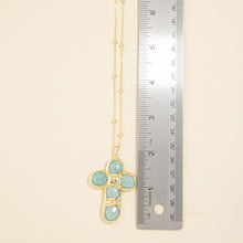 Load image into Gallery viewer, Semi-Precious Stone Cross Necklace