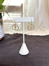 Load image into Gallery viewer, Gold Cross Resin Earrings

